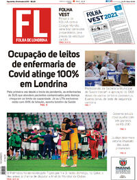 Capa do jornal Folha Londrina 08/02/2021