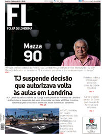 Capa do jornal Folha Londrina 10/02/2021