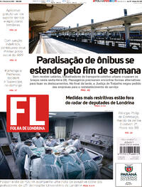 Capa do jornal Folha Londrina 10/04/2021