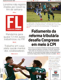 Capa do jornal Folha Londrina 10/05/2021