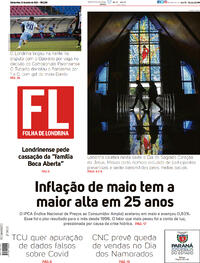 Capa do jornal Folha Londrina 10/06/2021