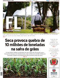 Capa do jornal Folha Londrina 11/06/2021
