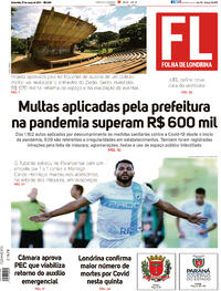 Capa do jornal Folha Londrina 12/03/2021