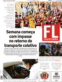 Capa do jornal Folha Londrina 12/04/2021