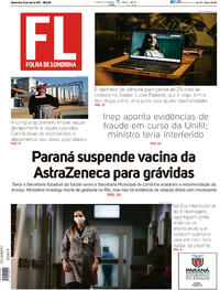 Capa do jornal Folha Londrina 12/05/2021