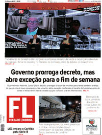 Capa do jornal Folha Londrina 12/06/2021