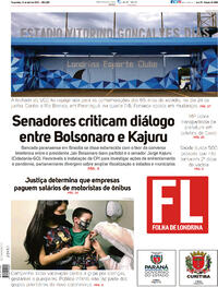 Capa do jornal Folha Londrina 13/04/2021