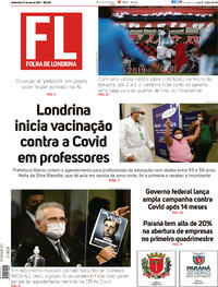 Capa do jornal Folha Londrina 13/05/2021