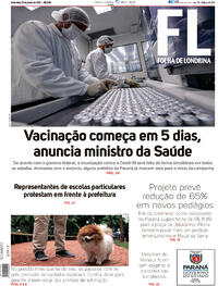 Capa do jornal Folha Londrina 15/01/2021