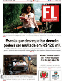 Capa do jornal Folha Londrina 16/02/2021