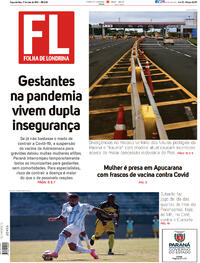 Capa do jornal Folha Londrina 17/05/2021