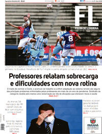 Capa do jornal Folha Londrina 19/04/2021