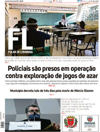 Capa do jornal Folha Londrina 19/05/2021