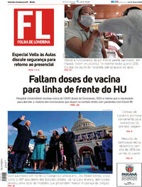 Capa do jornal Folha Londrina 21/01/2021