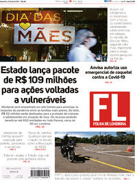 Capa do jornal Folha Londrina 21/04/2021