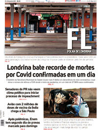 Capa do jornal Folha Londrina 23/01/2021