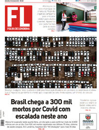 Capa do jornal Folha Londrina 25/03/2021