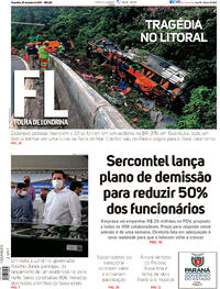 Capa do jornal Folha Londrina 26/01/2021