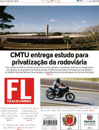 Capa do jornal Folha Londrina 27/04/2021