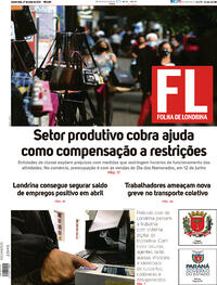 Capa do jornal Folha Londrina 27/05/2021