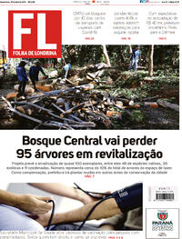Capa do jornal Folha Londrina 28/04/2021
