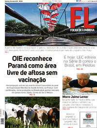 Capa do jornal Folha Londrina 28/05/2021