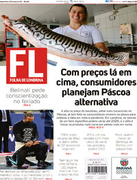 Capa do jornal Folha Londrina 29/03/2021