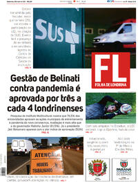 Capa do jornal Folha Londrina 29/04/2021