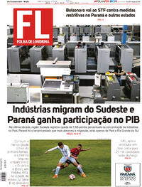 Capa do jornal Folha Londrina 29/05/2021