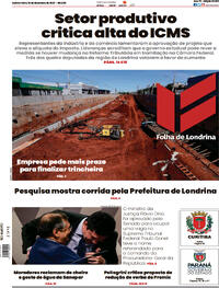 Capa do jornal Folha Londrina 14/12/2023