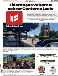 Capa do jornal Folha Londrina 15/12/2023
