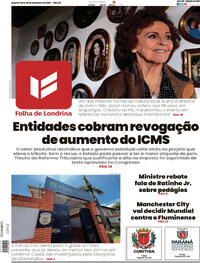 Capa do jornal Folha Londrina 20/12/2023