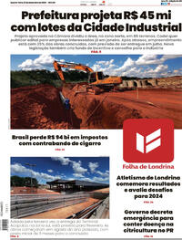 Capa do jornal Folha Londrina 27/12/2023