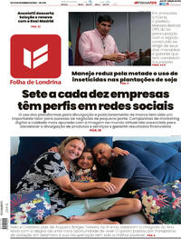 Capa do jornal Folha Londrina 30/12/2023