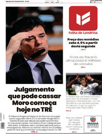 Capa do jornal Folha Londrina 01/04/2024