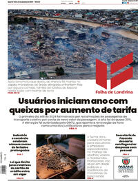 Capa do jornal Folha Londrina 03/01/2024