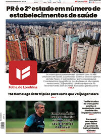 Capa do jornal Folha Londrina 03/02/2024