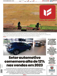 Capa do jornal Folha Londrina 06/01/2024