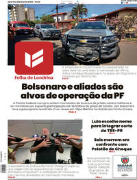 Capa do jornal Folha Londrina 09/02/2024