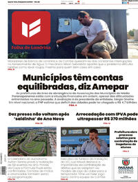 Capa do jornal Folha Londrina 10/01/2024
