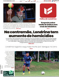 Capa do jornal Folha Londrina 10/02/2024