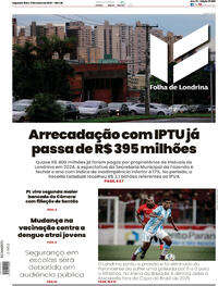 Capa do jornal Folha Londrina 11/03/2024