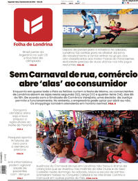 Capa do jornal Folha Londrina 12/02/2024