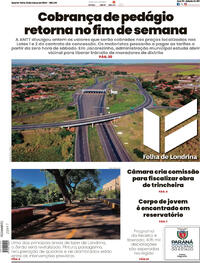 Capa do jornal Folha Londrina 13/03/2024