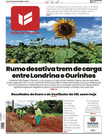 Capa do jornal Folha Londrina 16/01/2024