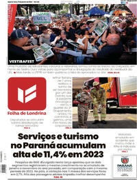 Capa do jornal Folha Londrina 17/01/2024