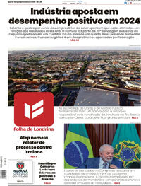 Capa do jornal Folha Londrina 21/02/2024