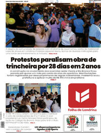 Capa do jornal Folha Londrina 22/03/2024