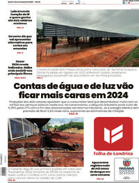 Capa do jornal Folha Londrina 24/01/2024