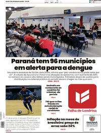 Capa do jornal Folha Londrina 25/01/2024